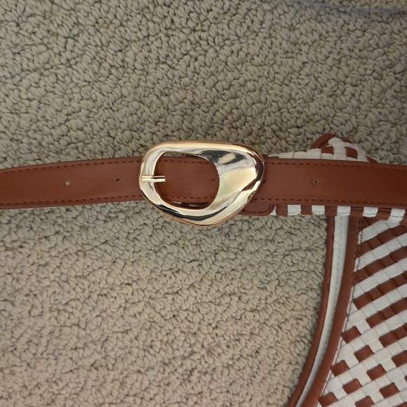 Anthropologie Woven Brown and Cream Tote / Shoulder Bag - Picture 14 of 14